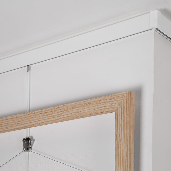 STAS cliprail pro system wieszania obrazów, elegancka szyna o dużej nośności, 45 kg/m.