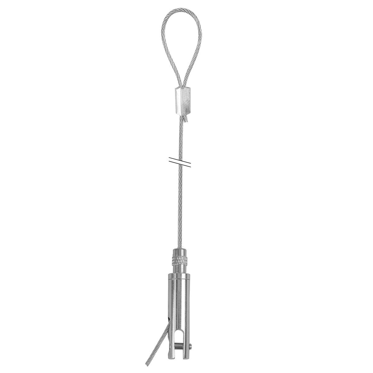 Zestaw do zawieszania STAS z wieszakiem na tablice 4 mm, regulowana wysokość, stalowa linka 1.5mm.