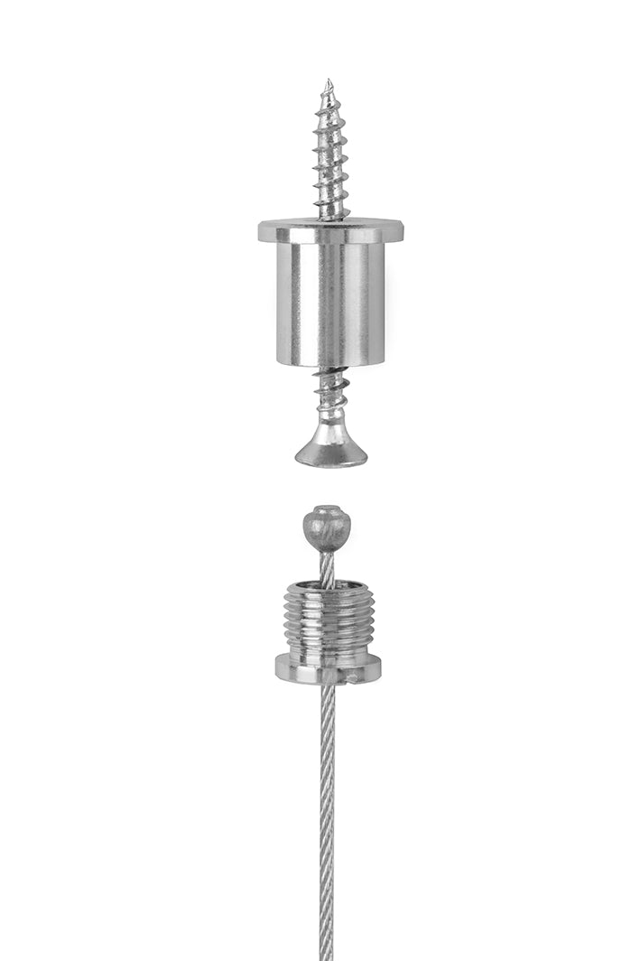 Zestaw do zawieszania STAS z linką 1,5 mm i wieszakiem na tablice maks. 10 mm.