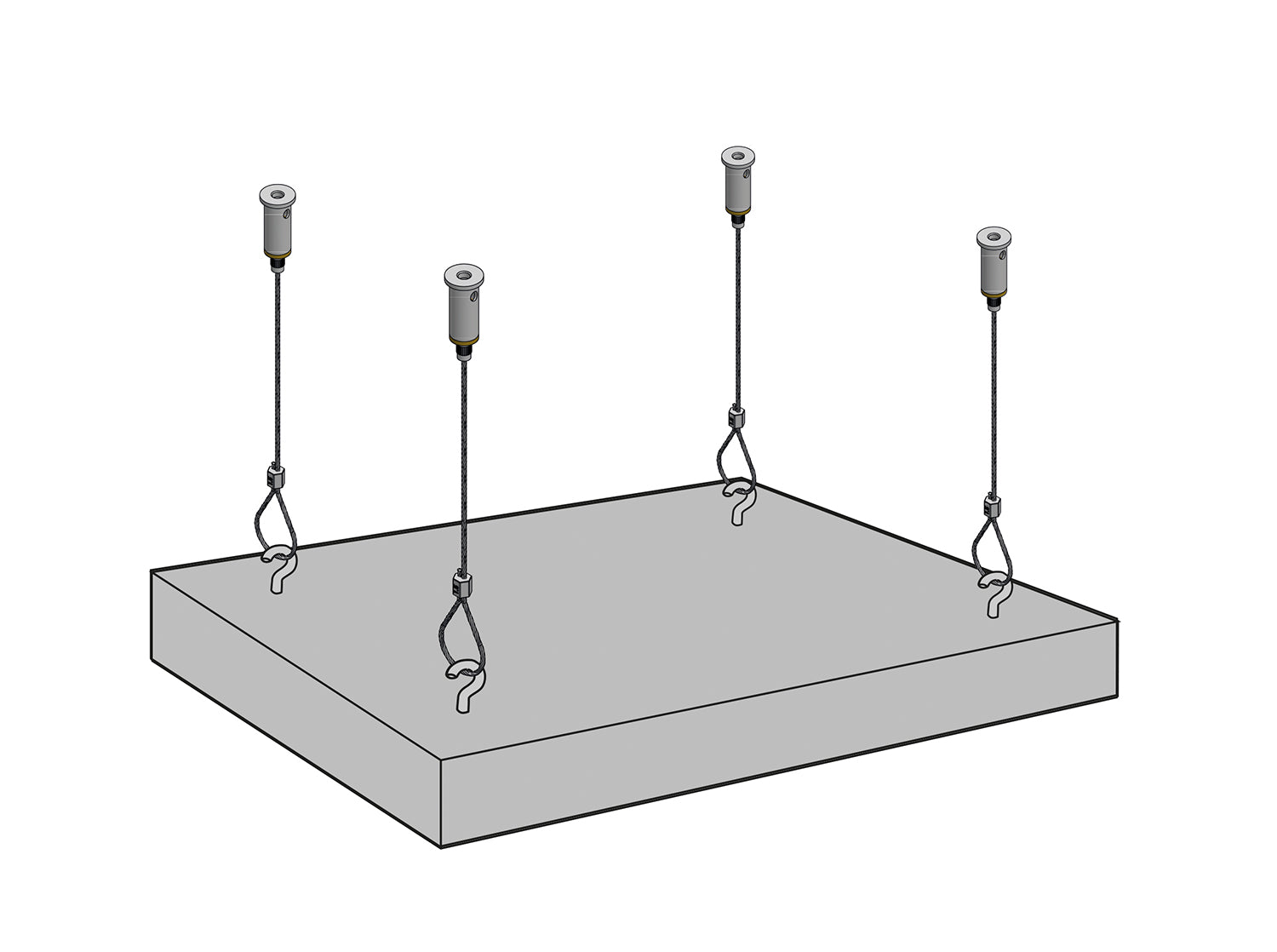 Zestaw do zawieszania STAS z pętelką, metalowa linka 1,5 mm.