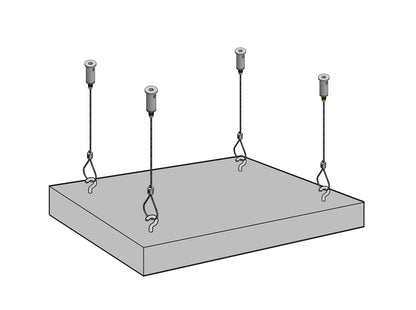 Zestaw do zawieszania STAS z pętelką, metalowa linka 1,5 mm.